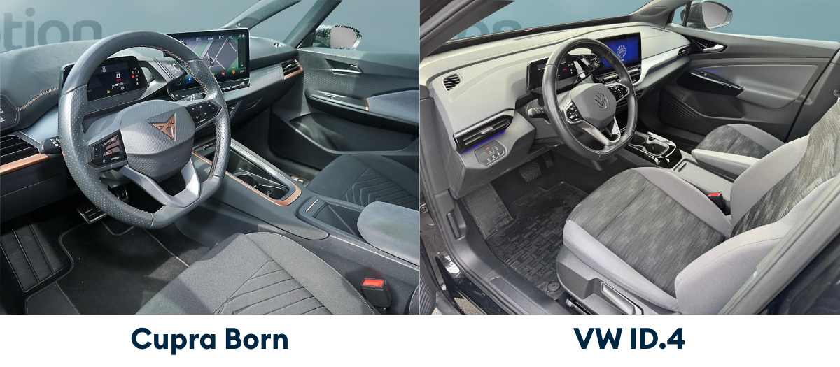 Cupra Born und VW ID.4 Innenraum im Vergleich