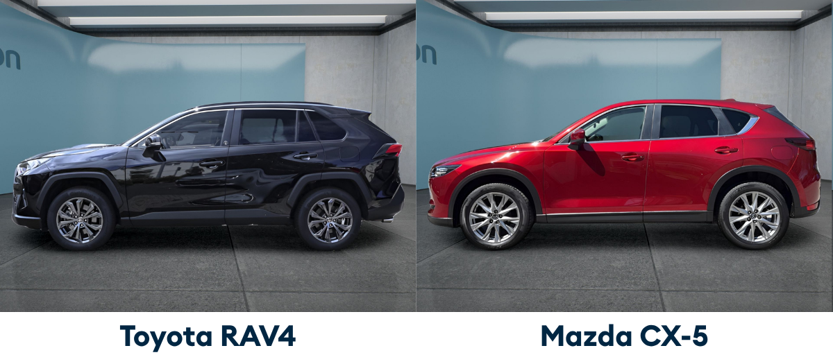 Mazda CX-5 und Toyota RAV4 im Außenvergleich
