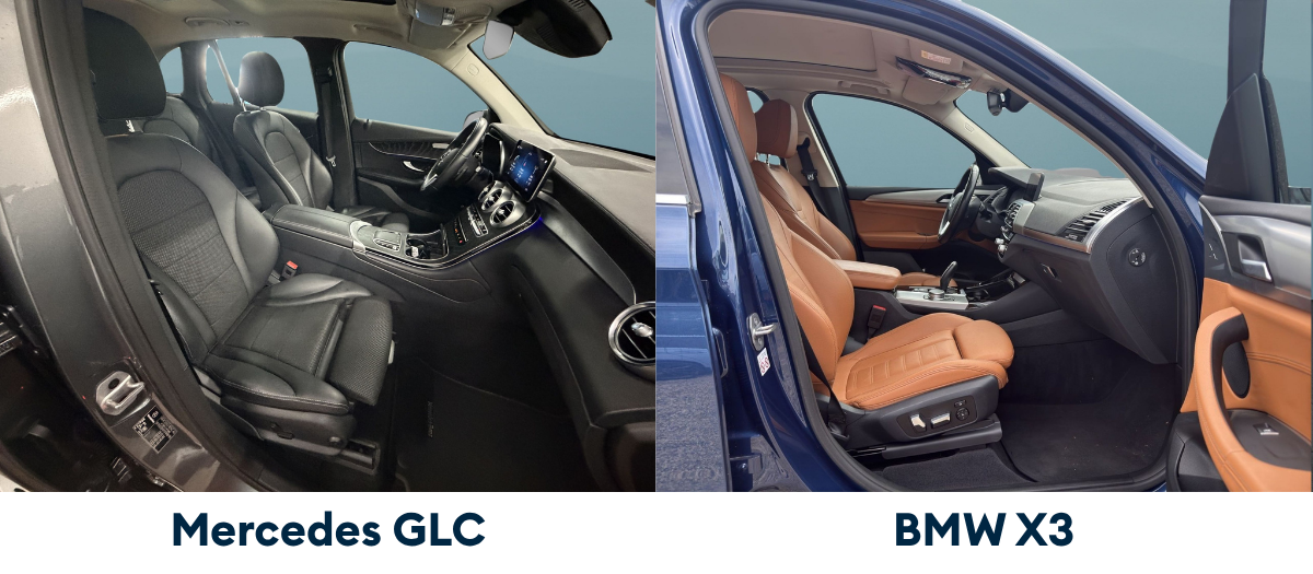 BMW X3 und Mercedes GLC Innenraum