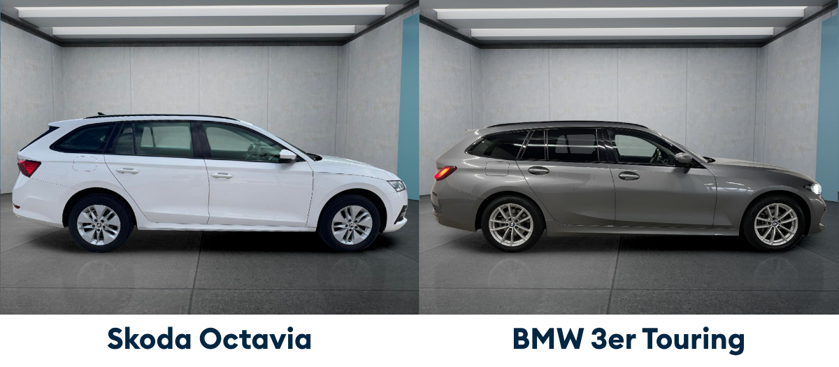 BMW 3er Touring und Skoda Octavia Combi im Außenvergleich