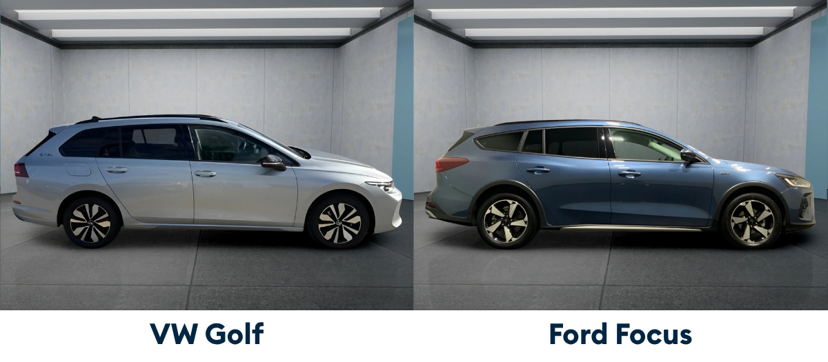 VW Golf und Ford Focus im Außenvergleich