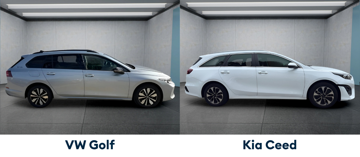 VW Golf und Kia Ceed im Außenvergleich