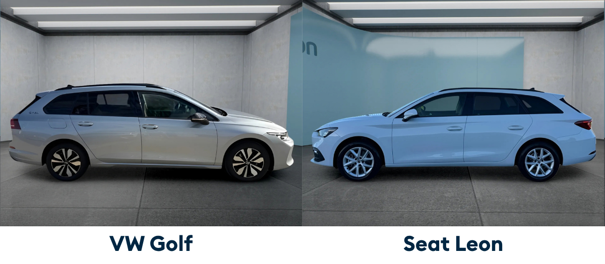 VW Golf und Seat Leon im Außenvergleich