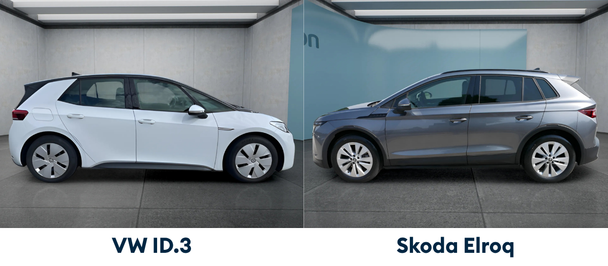 Skoda Elroq und VW ID.3 im Außenvergleich