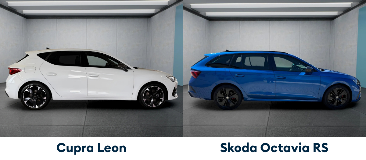 Cupra Leon und Skoda Octavia RS im Außenvergleich